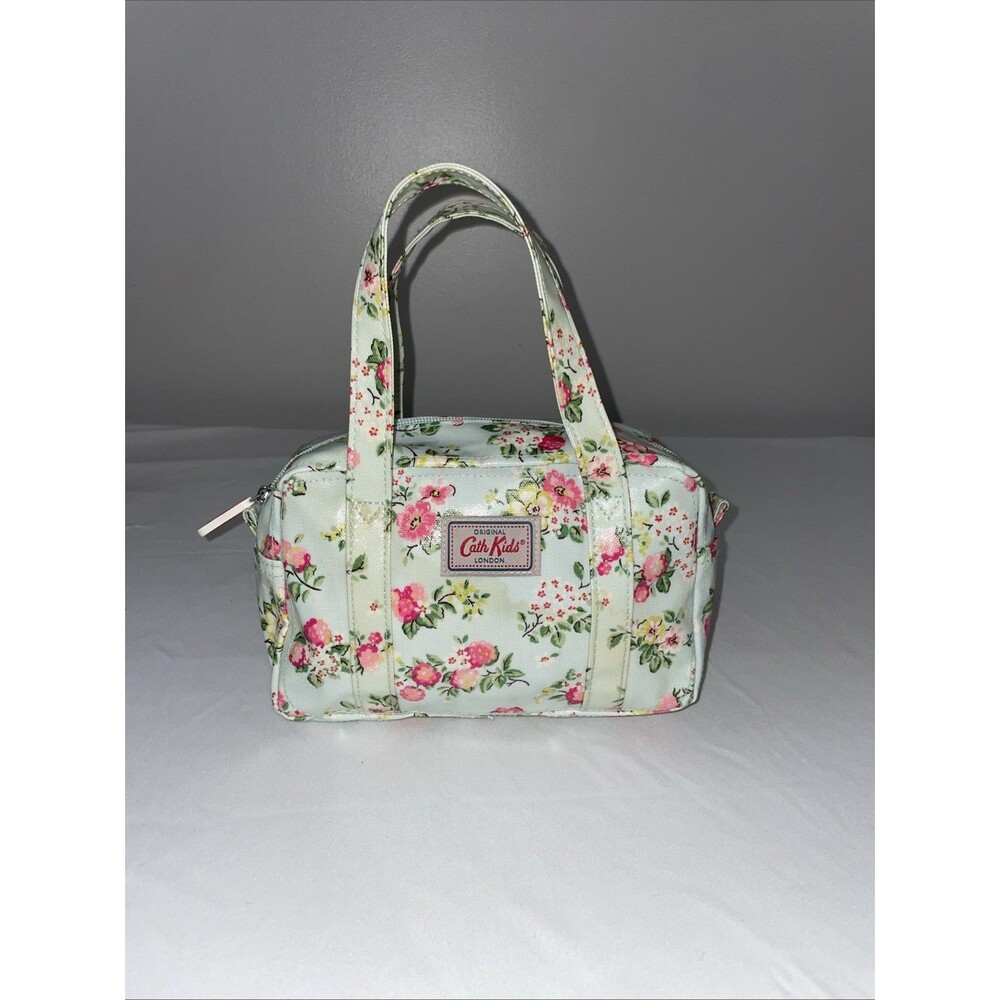 Cath Kids Cottagecore Floral Mini Bowler Bag Oilcloth Blue Pink